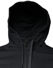 Dolce & Gabbana Black Cotton Hooded Men Full Zip Sweater -   -  Dolce & Gabbana.