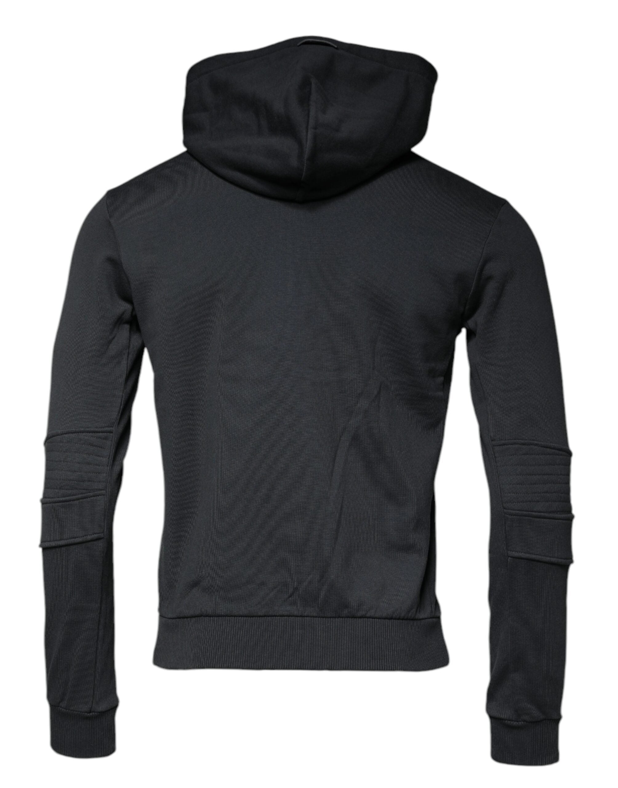 Dolce & Gabbana Black Cotton Hooded Men Full Zip Sweater -   -  Dolce & Gabbana.