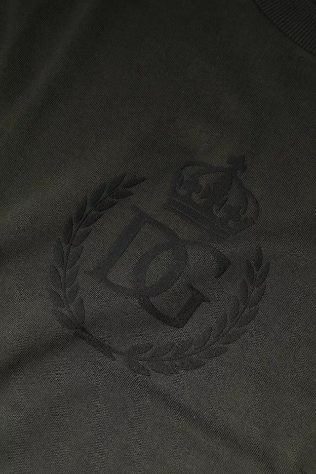 Dolce & Gabbana Army Green Crown Cotton Sweatshirt Sweater -   -  Dolce & Gabbana.
