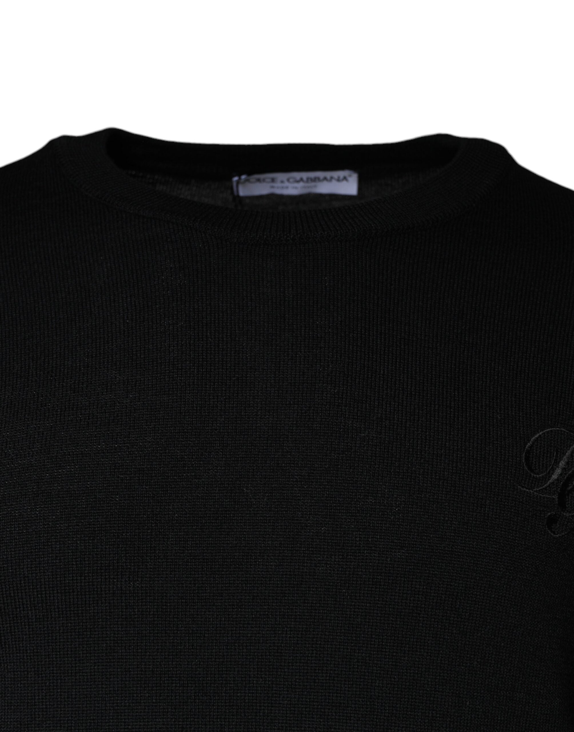 Dolce & Gabbana Black Wool Knit Crew Neck Pullover Sweater -   -  Dolce & Gabbana.