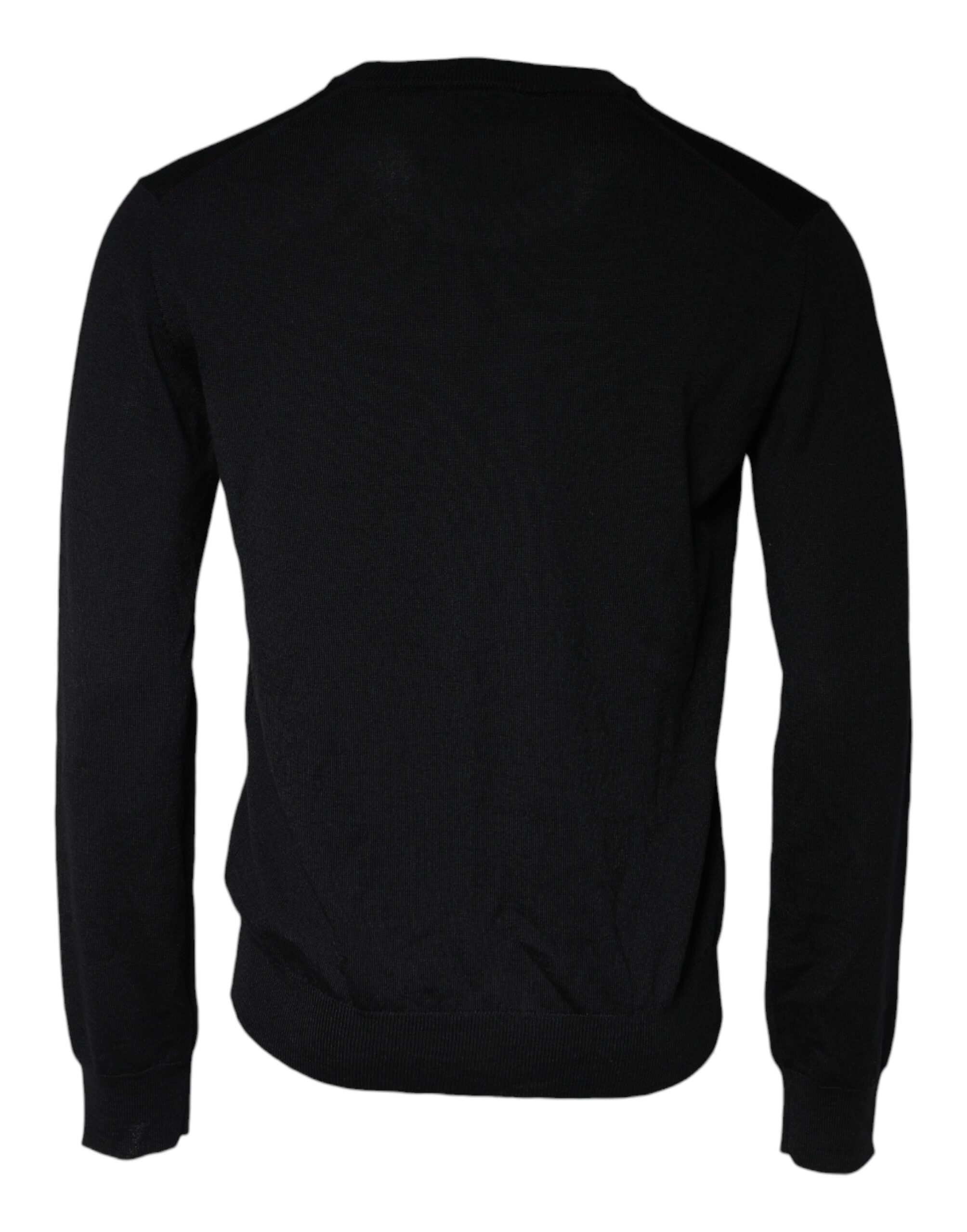 Dolce & Gabbana Black Wool Knit Crew Neck Pullover Sweater -   -  Dolce & Gabbana.
