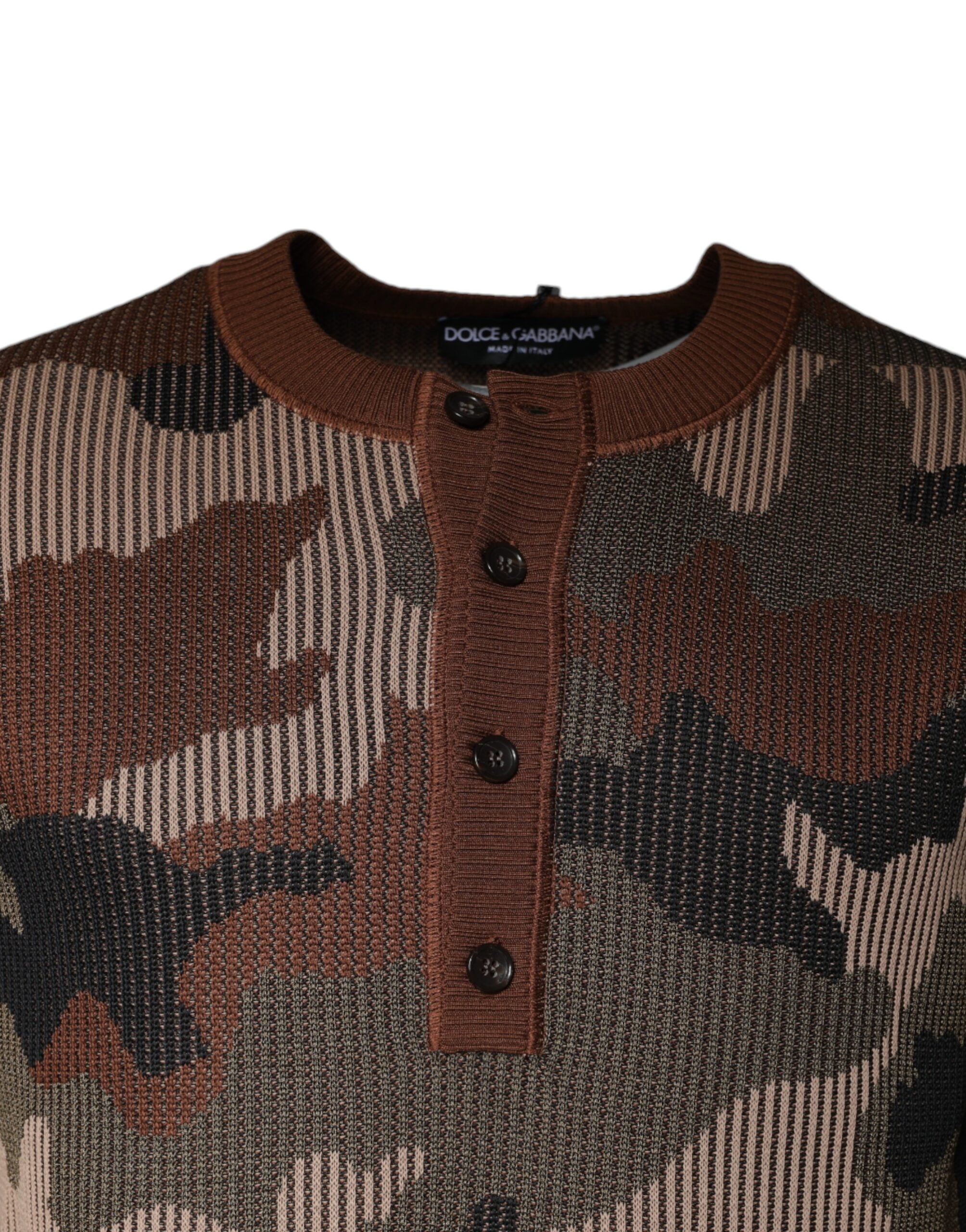 Dolce & Gabbana Multicolor Camouflage Men Pullover Sweater -   -  Dolce & Gabbana.
