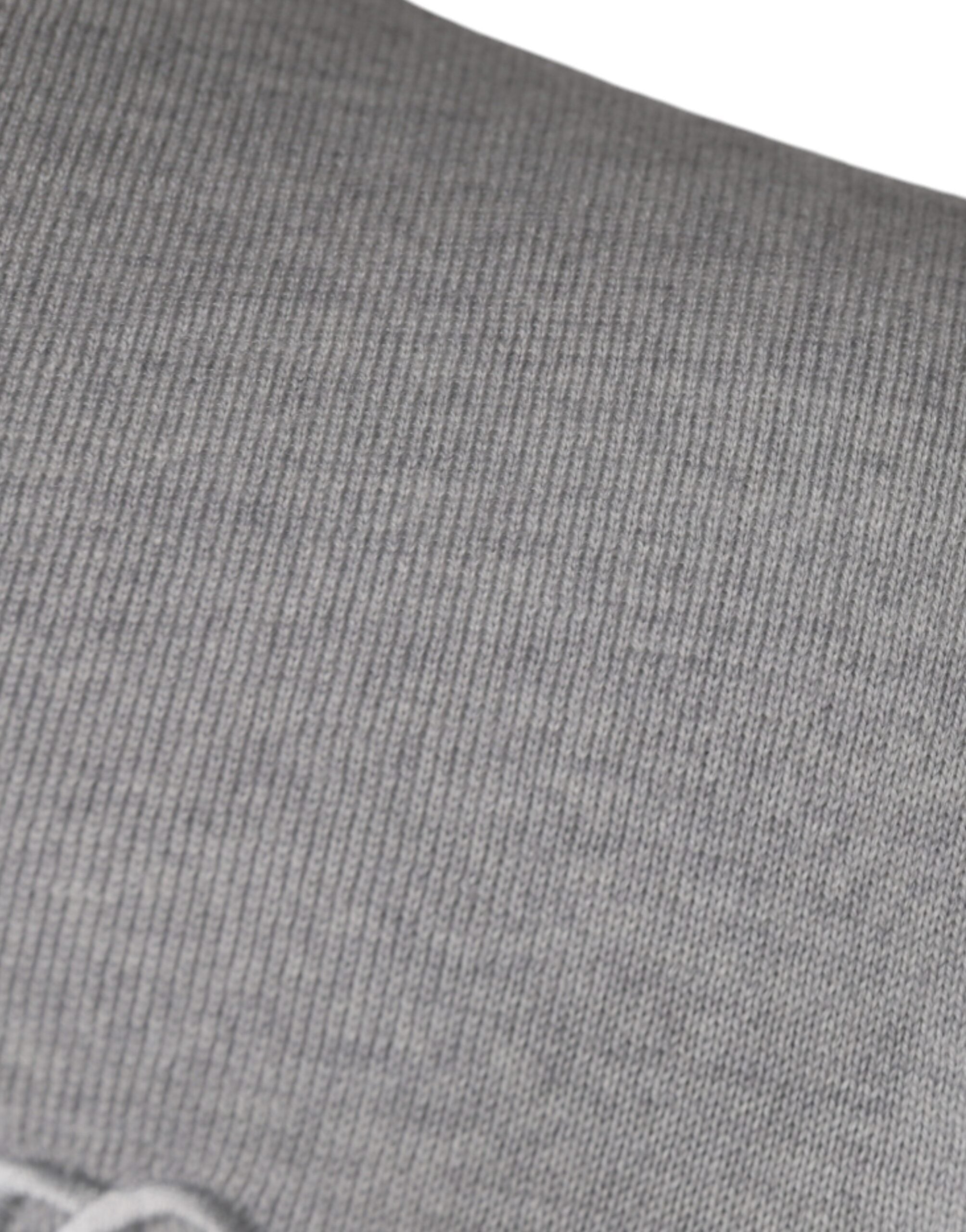 Dolce & Gabbana Light Gray Wool Crew Neck Pullover Sweater -   -  Dolce & Gabbana.