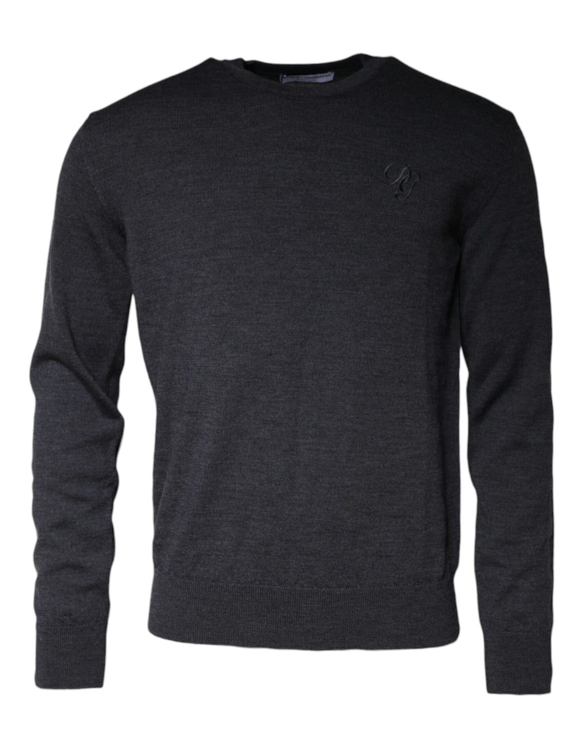 Dolce & Gabbana Dark Gray Wool Crew Neck Pullover Sweater -   -  Dolce & Gabbana.