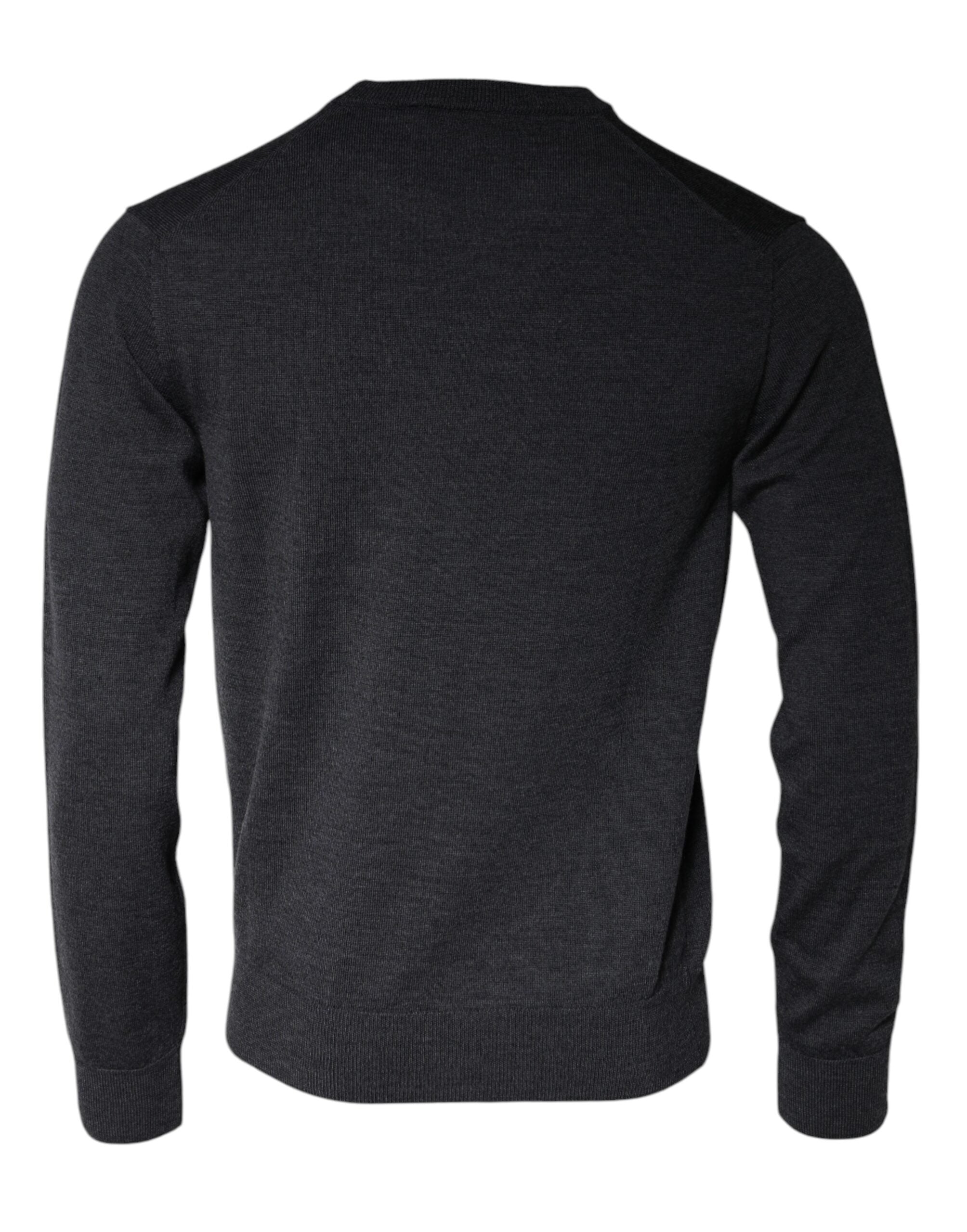 Dolce & Gabbana Dark Gray Wool Crew Neck Pullover Sweater -   -  Dolce & Gabbana.