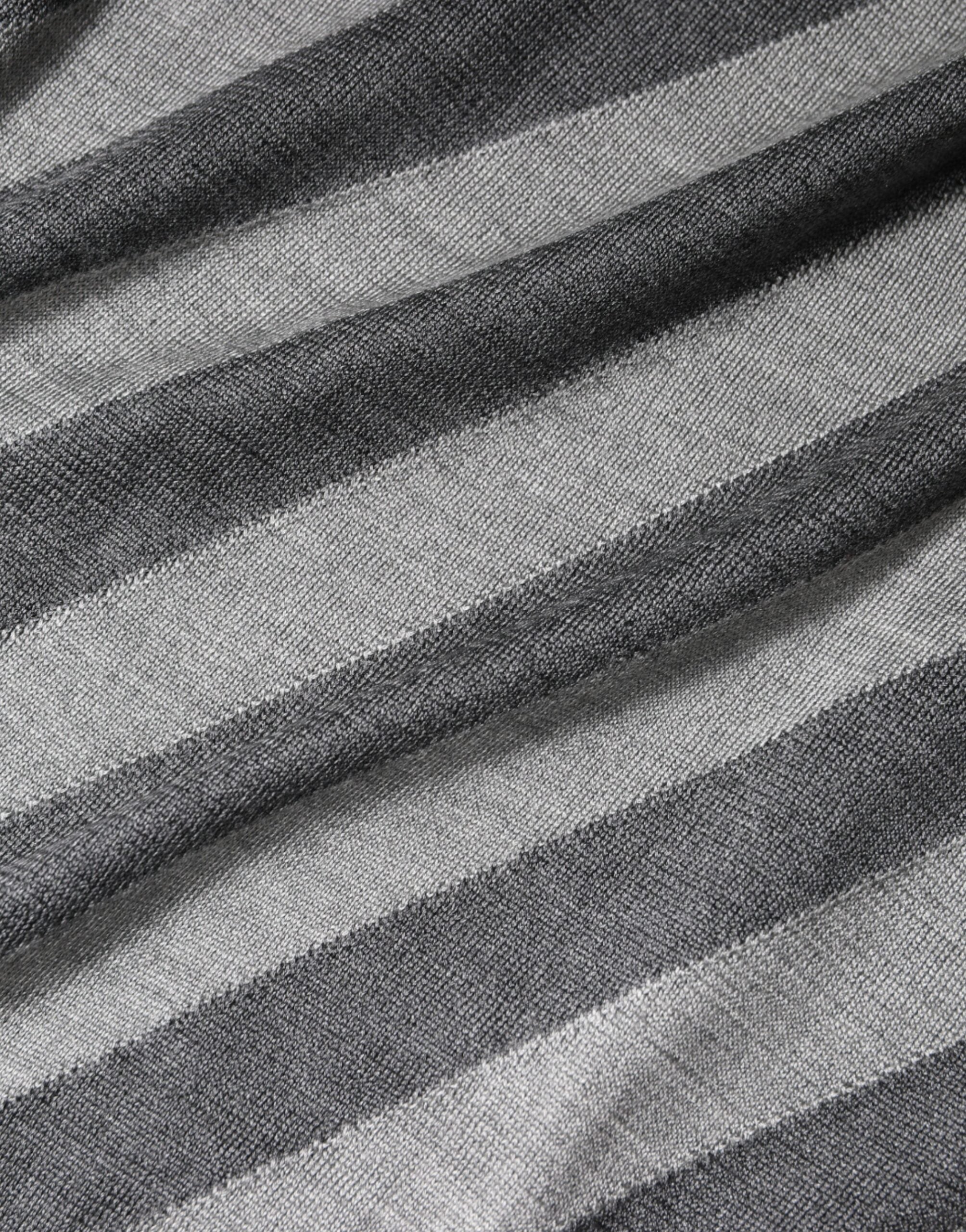 Dolce & Gabbana Gray Stripes Long Sleeve Round Neck Pullover Sweater -   -  Dolce & Gabbana.