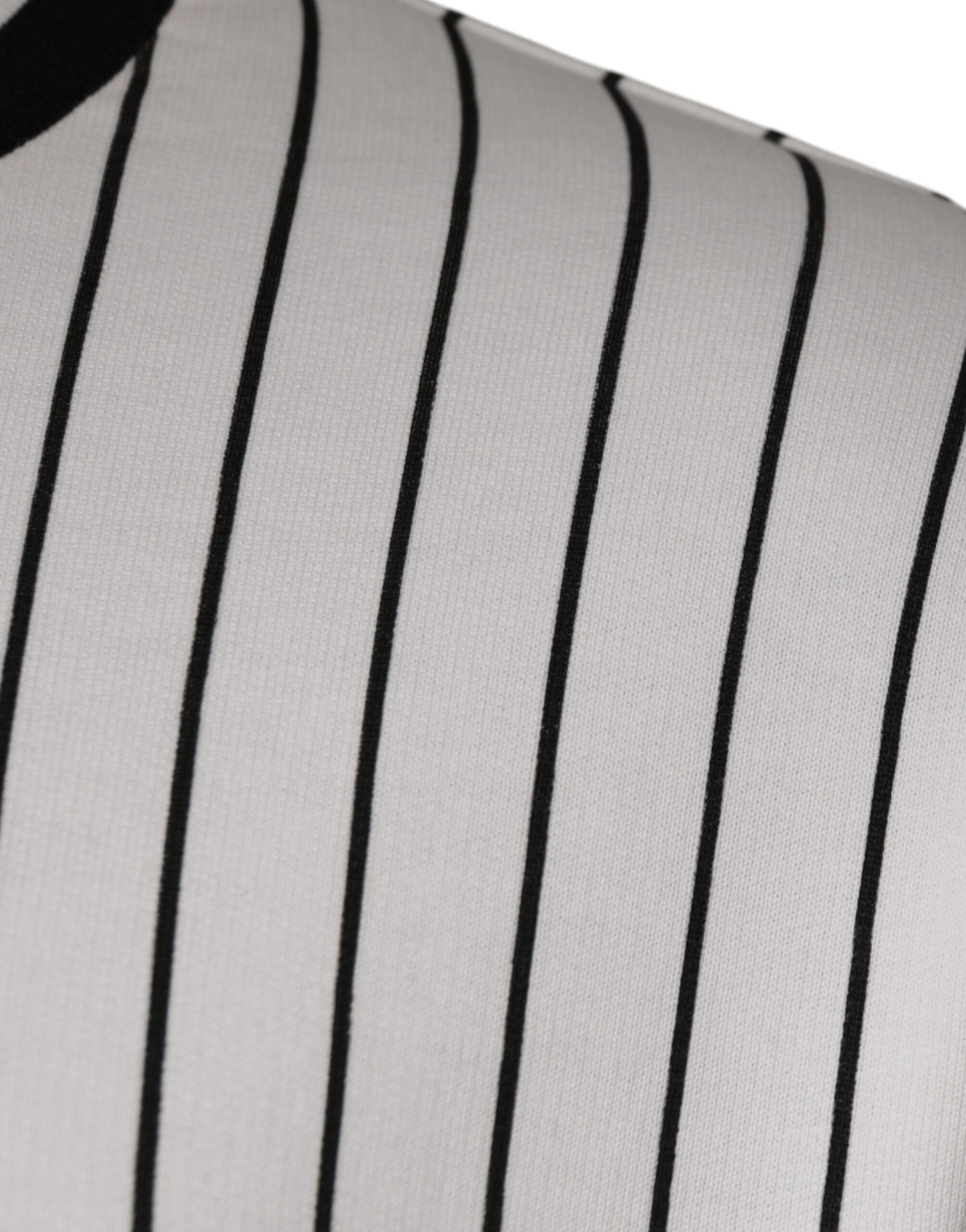 Dolce & Gabbana Black White Stripes Logo Sweatshirt Sweater -   -  Dolce & Gabbana.