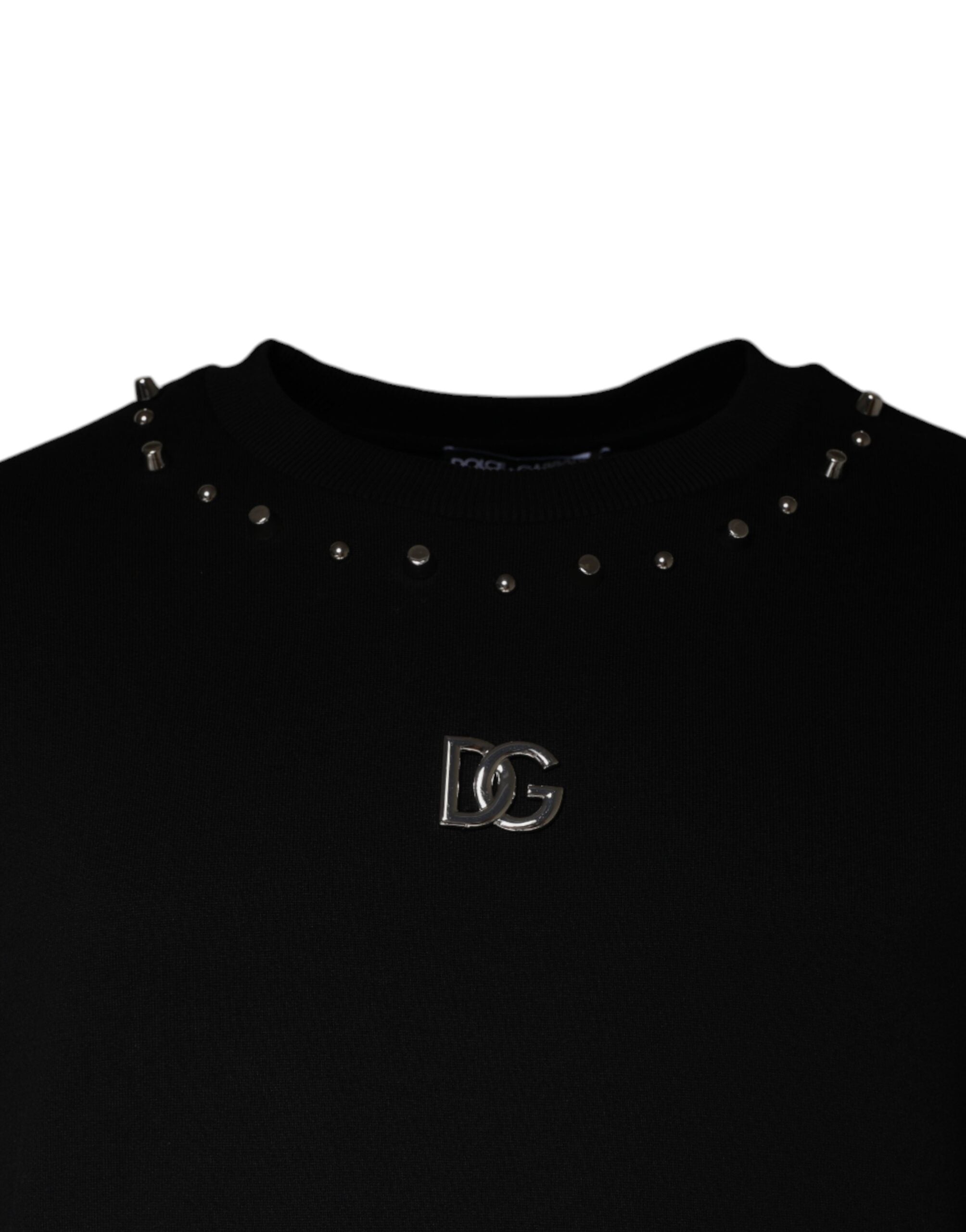 Dolce & Gabbana Black Logo Stud Pullover Sweatshirt Sweater -   -  Dolce & Gabbana.