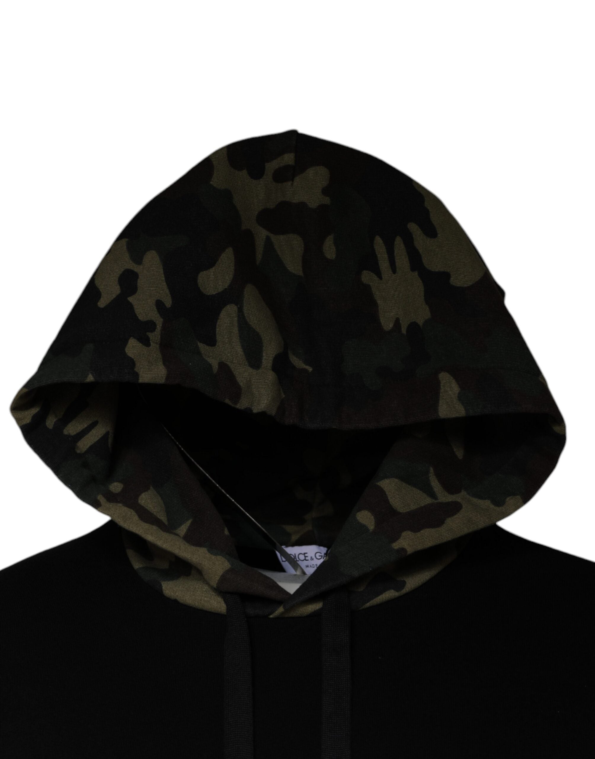 Dolce & Gabbana Black Camouflage Hooded Sweatshirt Sweater -   -  Dolce & Gabbana.