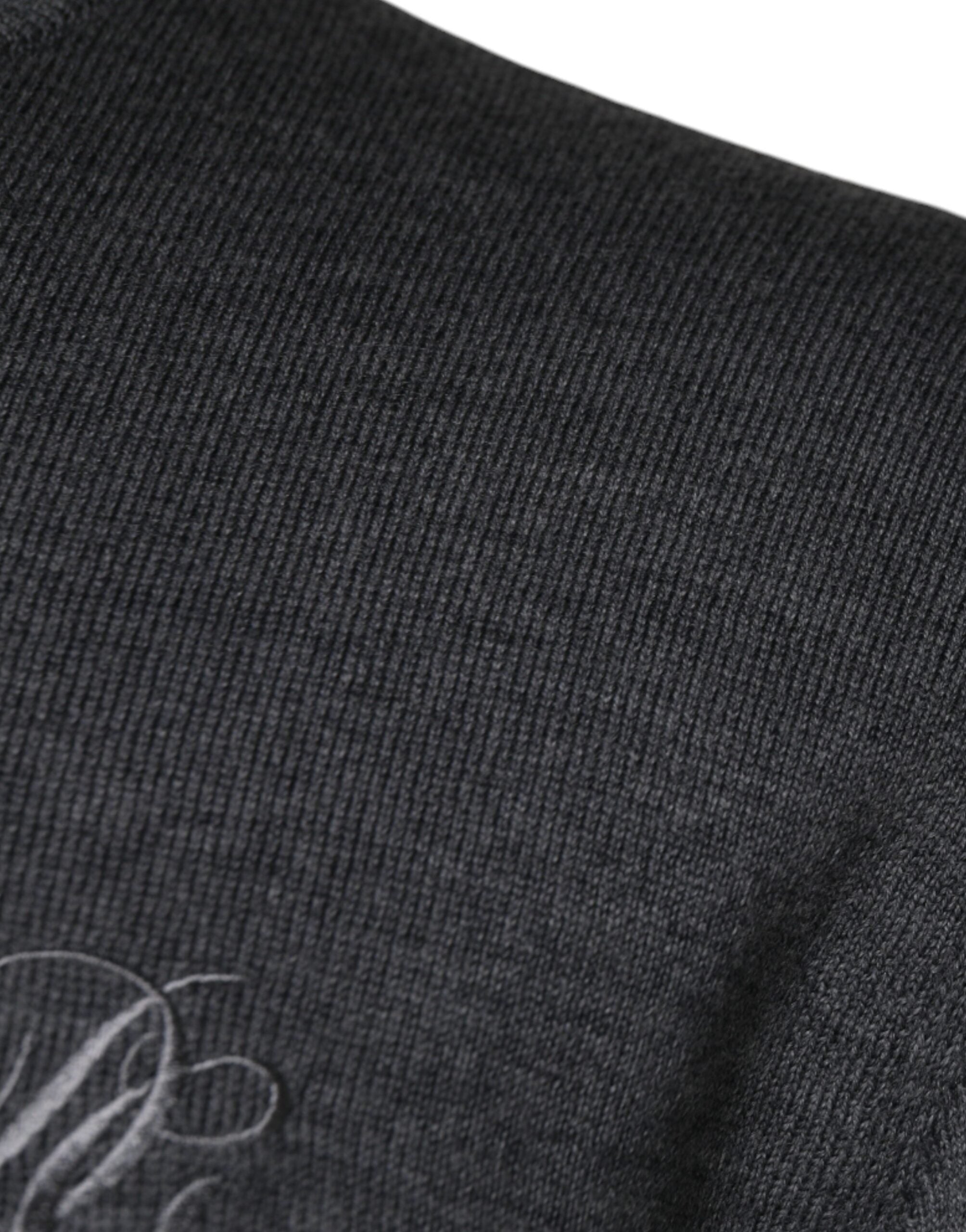 Dolce & Gabbana Dark Gray Wool Crew Neck Pullover Sweater -   -  Dolce & Gabbana.