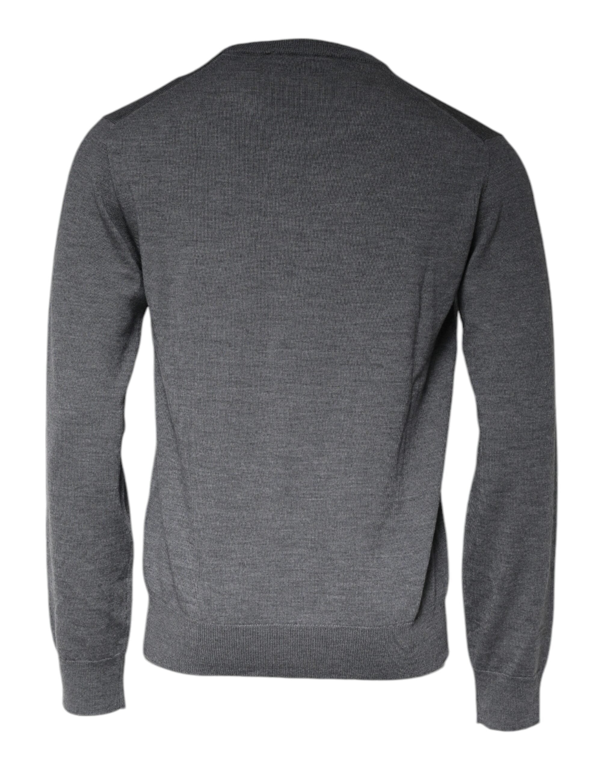 Dolce & Gabbana Dark Gray Wool Crew Neck Pullover Sweater -   -  Dolce & Gabbana.