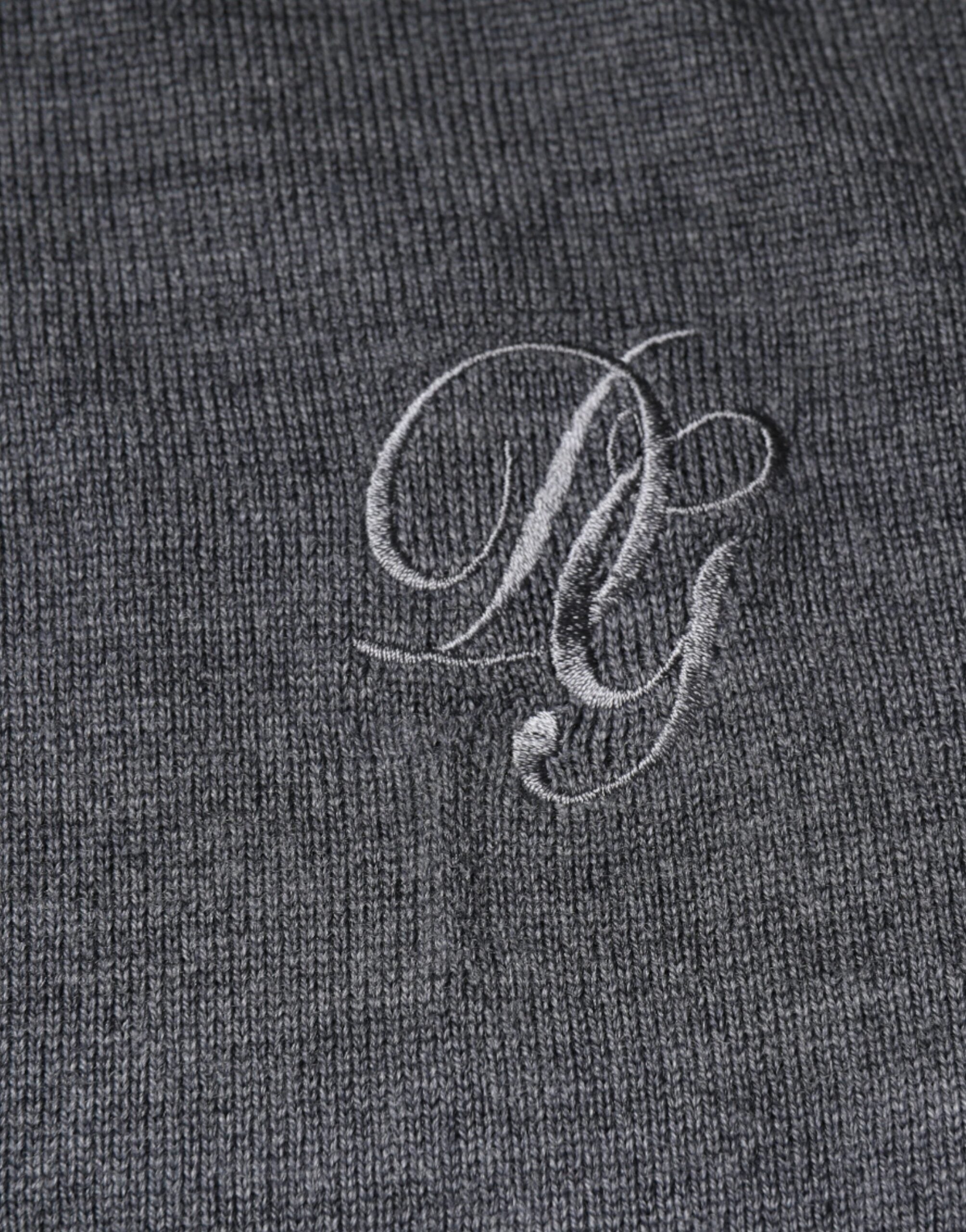 Dolce & Gabbana Dark Gray Wool Crew Neck Pullover Sweater -   -  Dolce & Gabbana.