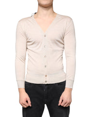 Dolce & Gabbana Beige Cashmere Button Down Cardigan Sweater -   -  Dolce & Gabbana.