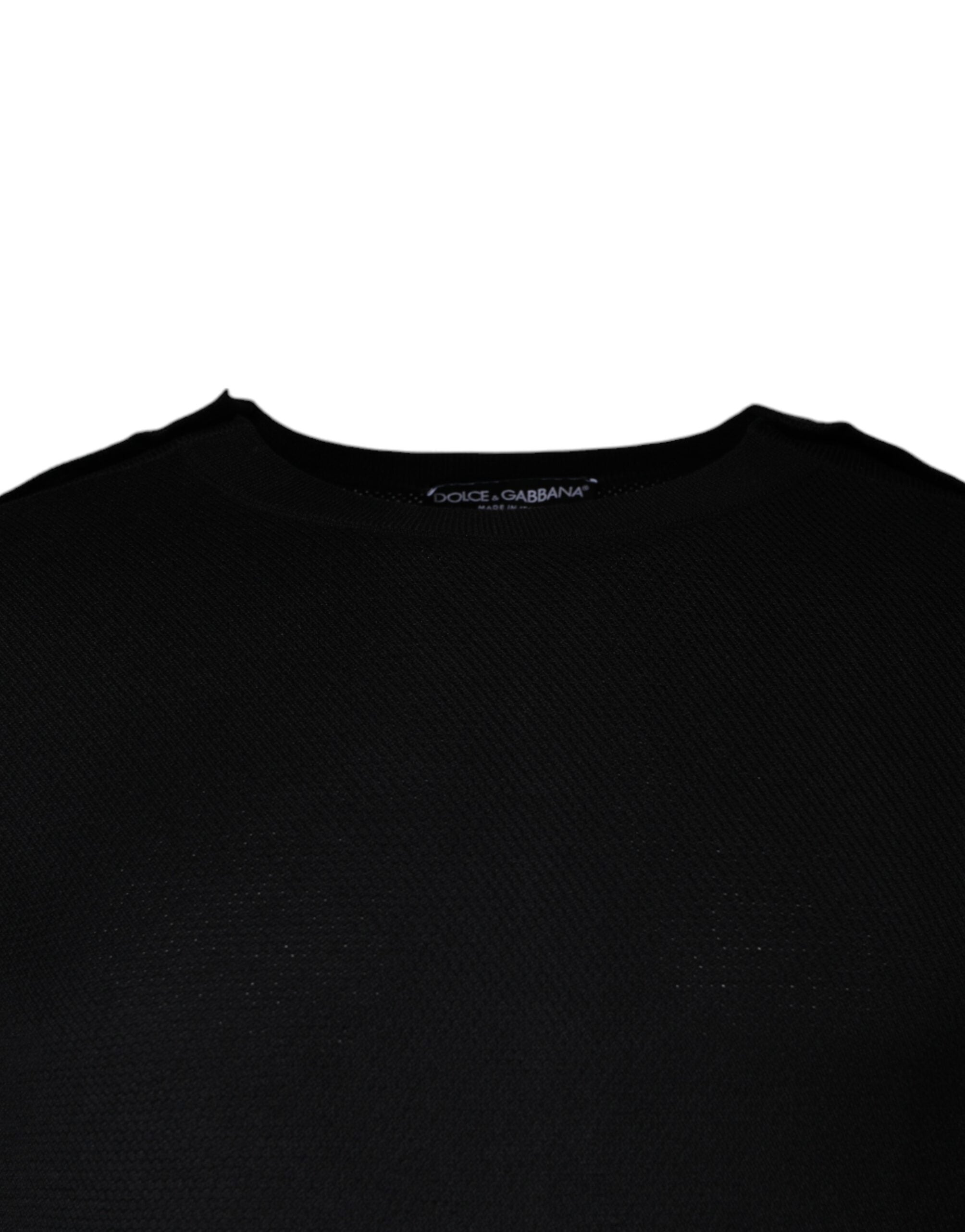 Dolce & Gabbana Black Long Sleeve Crew Neck Pullover Sweater -   -  Dolce & Gabbana.