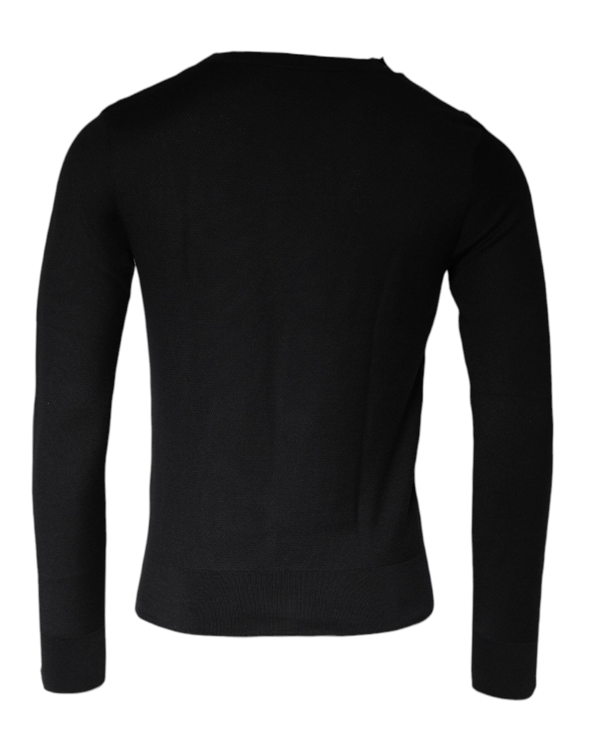 Dolce & Gabbana Black Long Sleeve Crew Neck Pullover Sweater -   -  Dolce & Gabbana.
