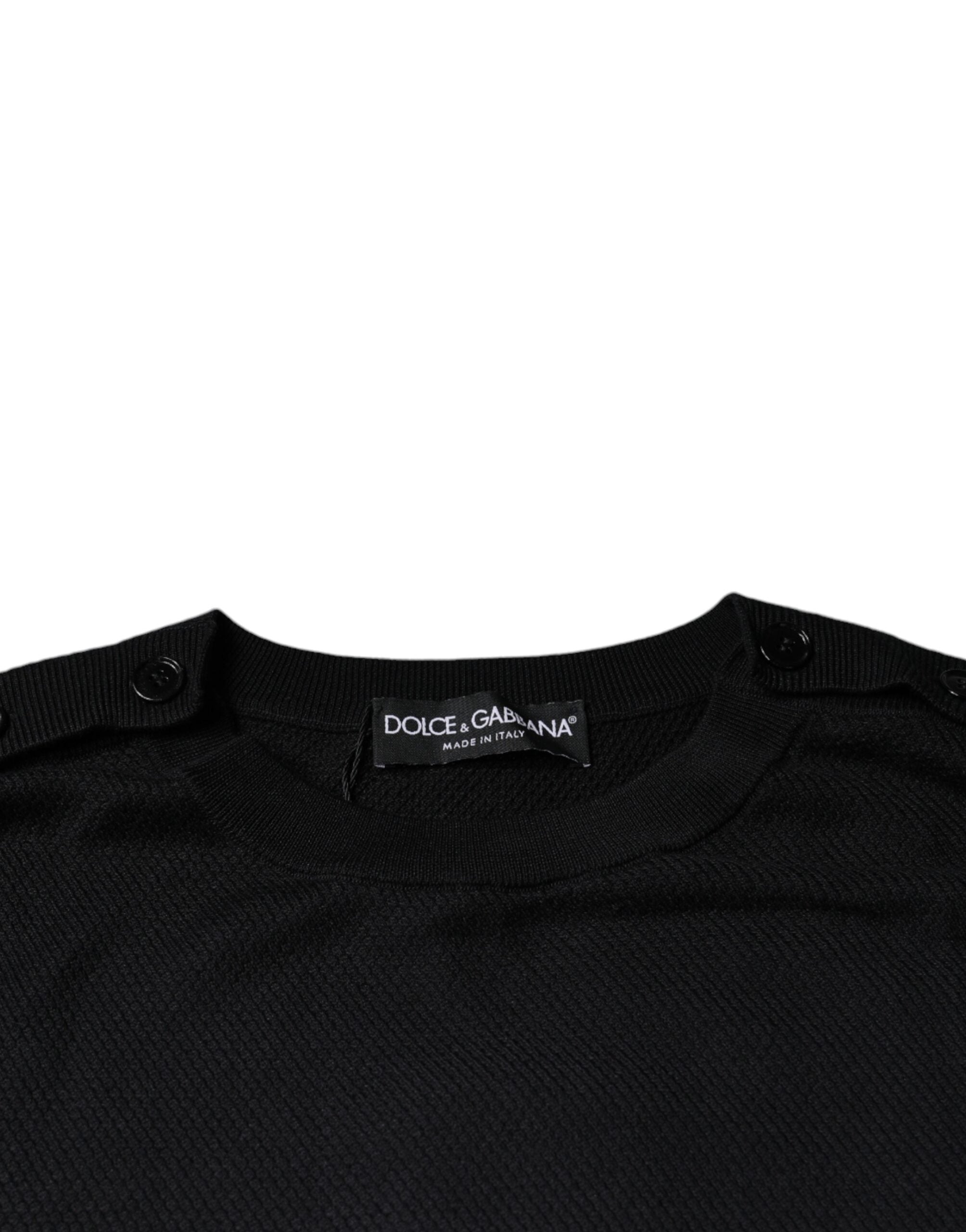 Dolce & Gabbana Black Long Sleeve Crew Neck Pullover Sweater -   -  Dolce & Gabbana.