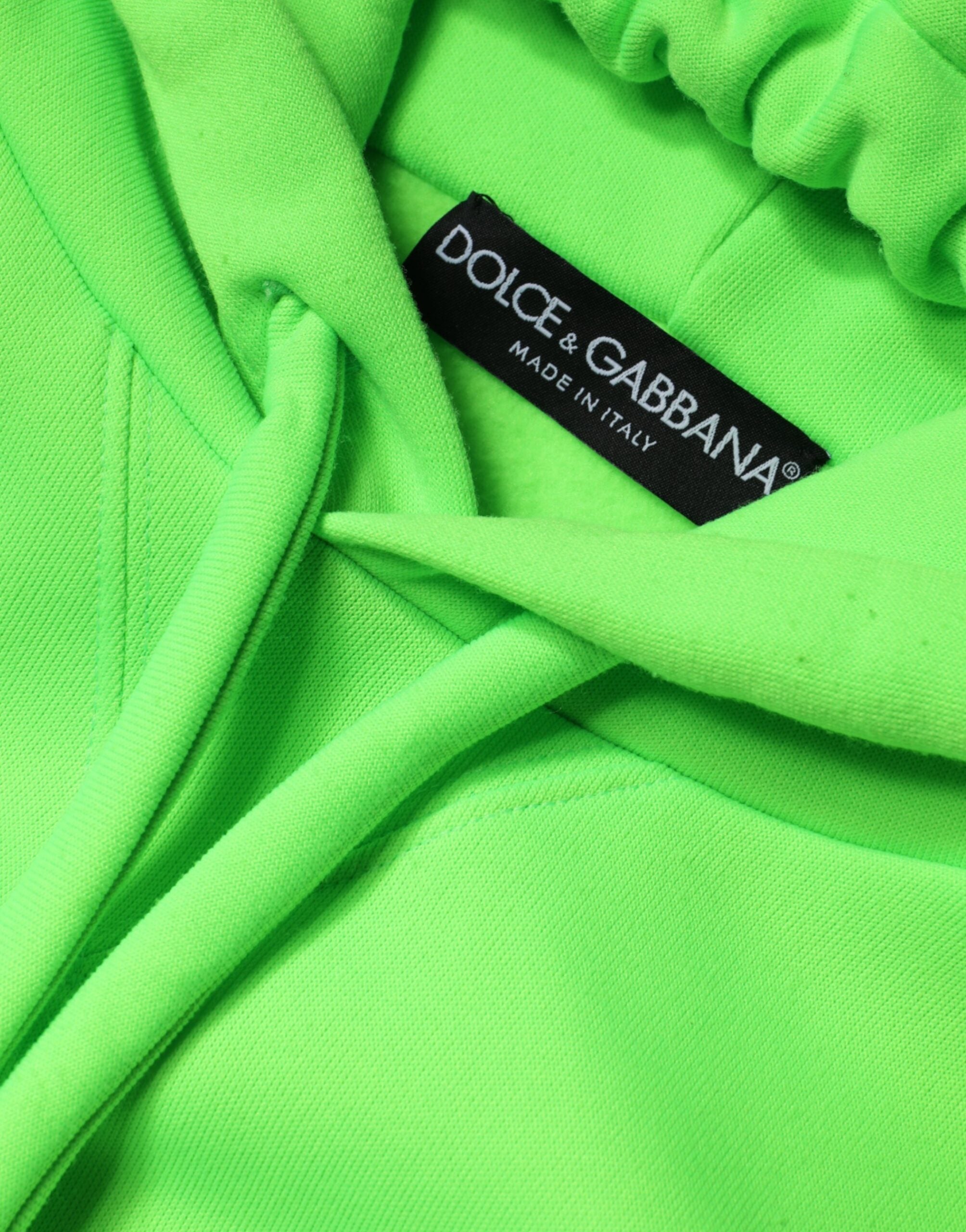 Dolce & Gabbana Green Logo Hooded Pullover Men Sweatshirt Sweater -   -  Dolce & Gabbana.