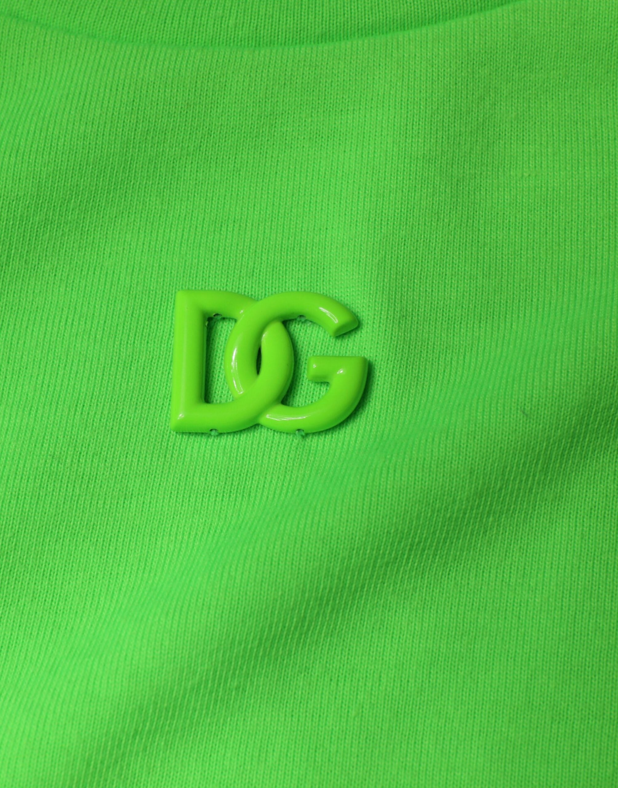 Dolce & Gabbana Green Logo Hooded Pullover Men Sweatshirt Sweater -   -  Dolce & Gabbana.