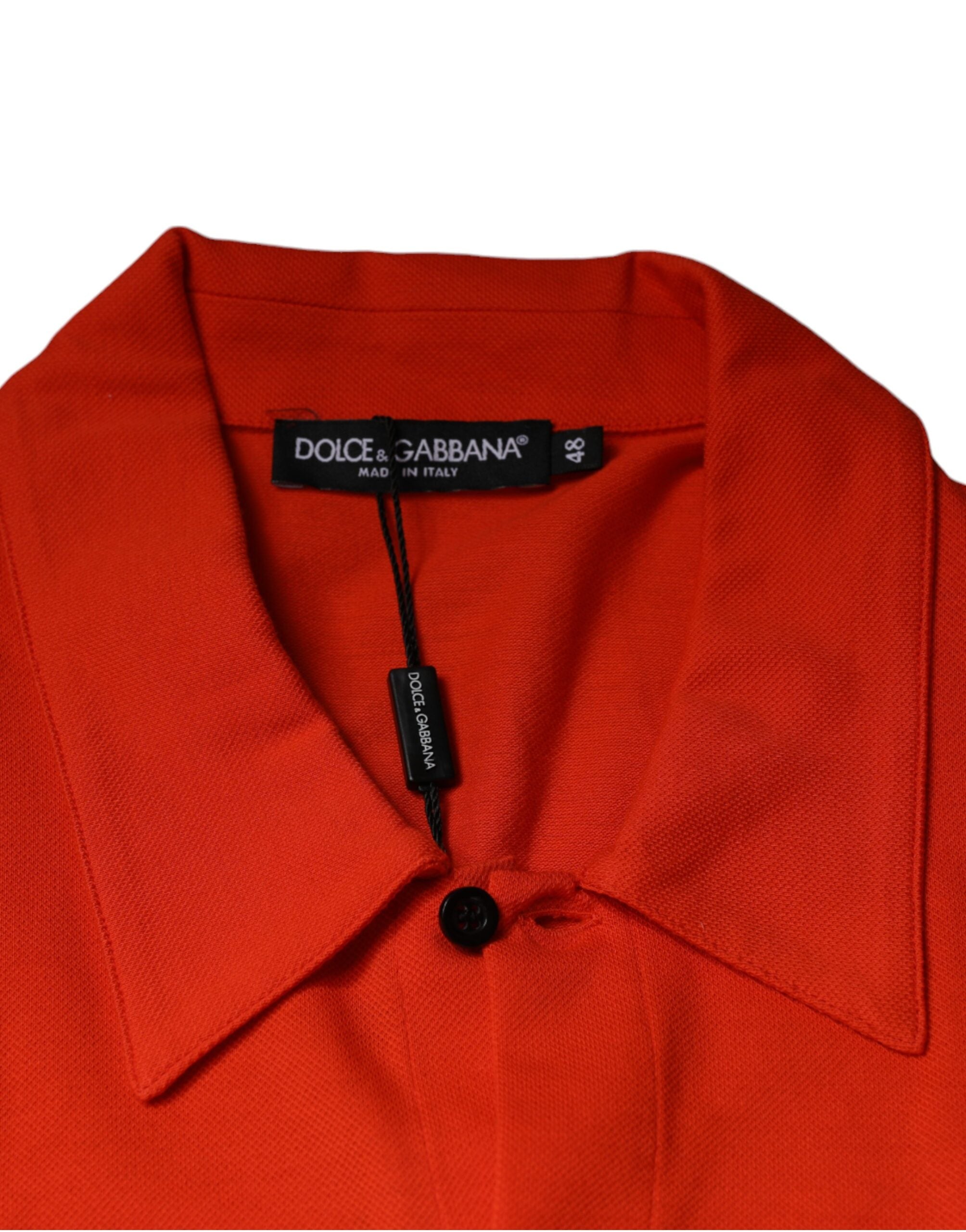 Dolce & Gabbana Orange Cotton Button Down Casual Polo Shirt -   -  Dolce & Gabbana.