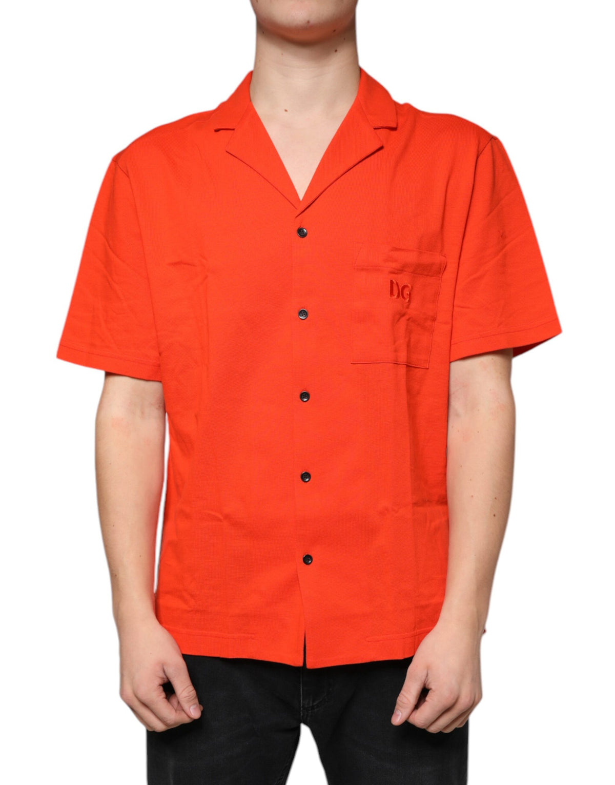 Dolce & Gabbana Orange Cotton Button Down Casual Polo Shirt -   -  Dolce & Gabbana.