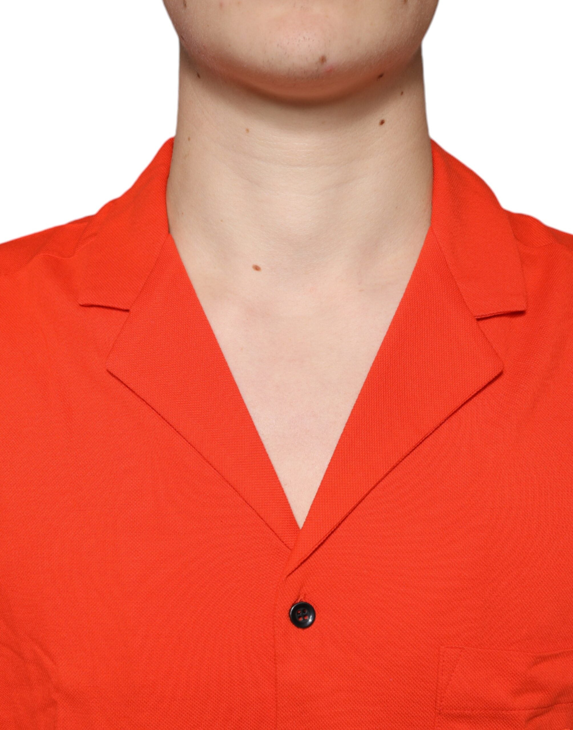 Dolce & Gabbana Orange Cotton Button Down Casual Polo Shirt -   -  Dolce & Gabbana.
