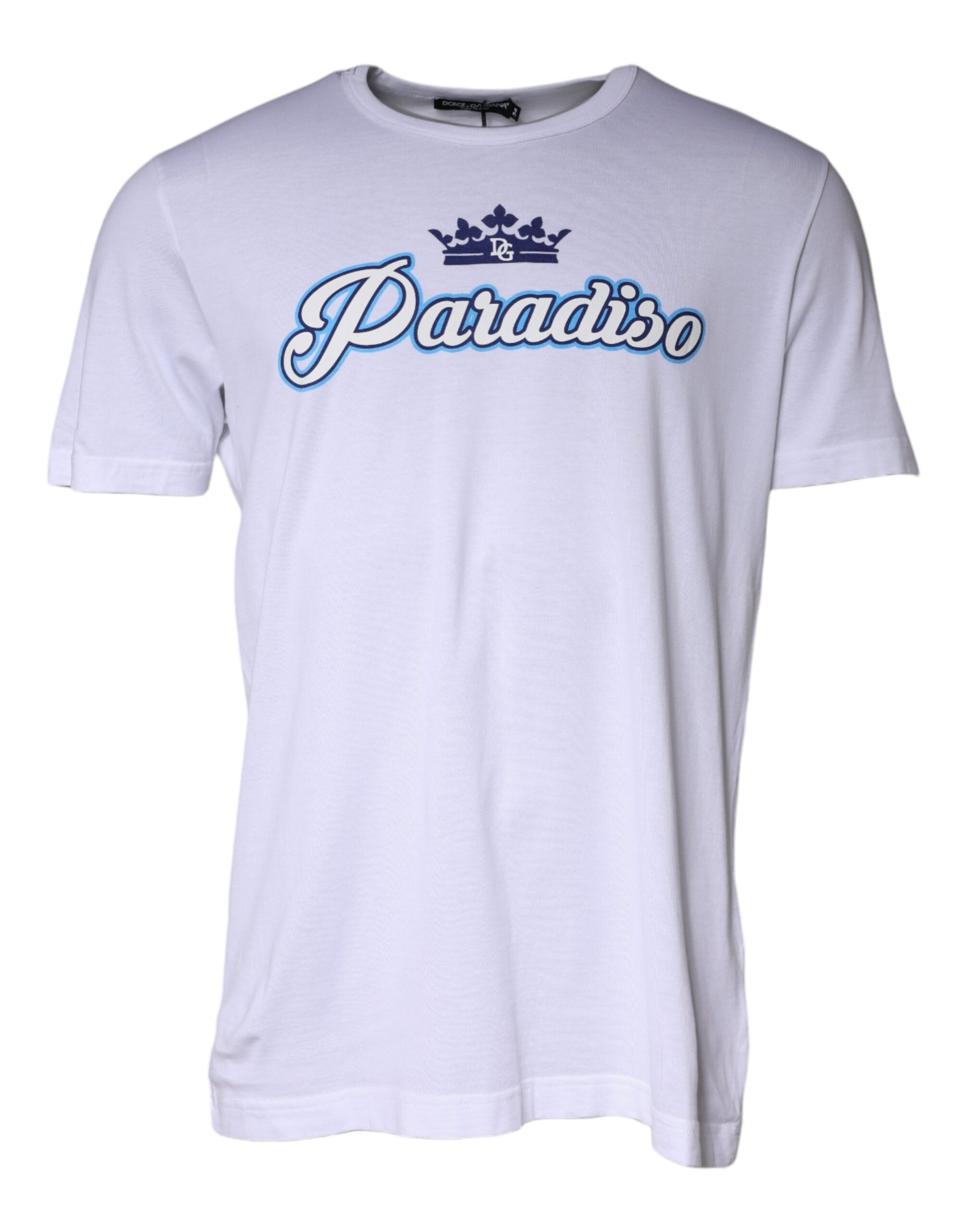 Dolce & Gabbana White Paradiso Cotton Shorts Sleeves T-shirt -   -  Dolce & Gabbana.