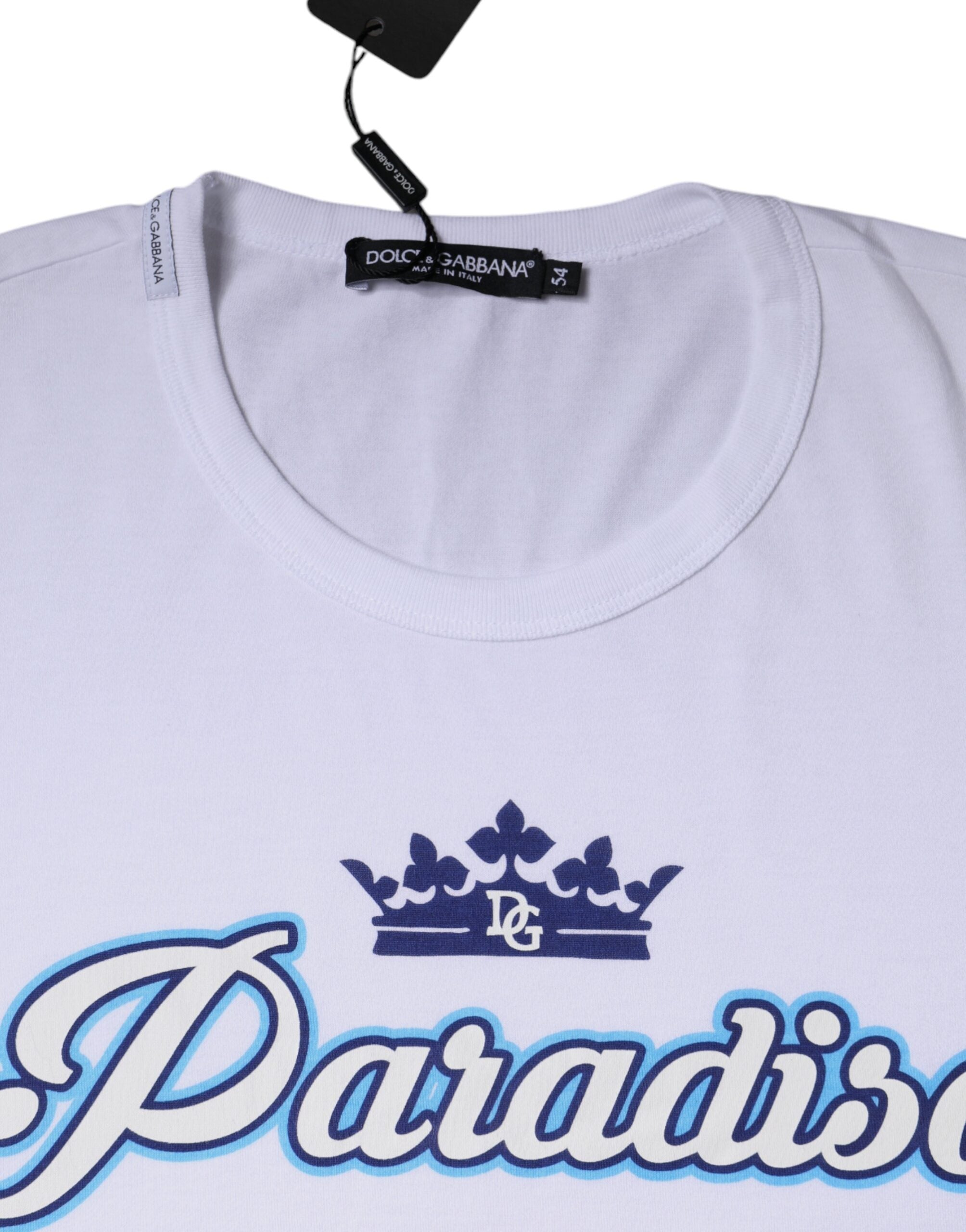 Dolce & Gabbana White Paradiso Cotton Shorts Sleeves T-shirt -   -  Dolce & Gabbana.