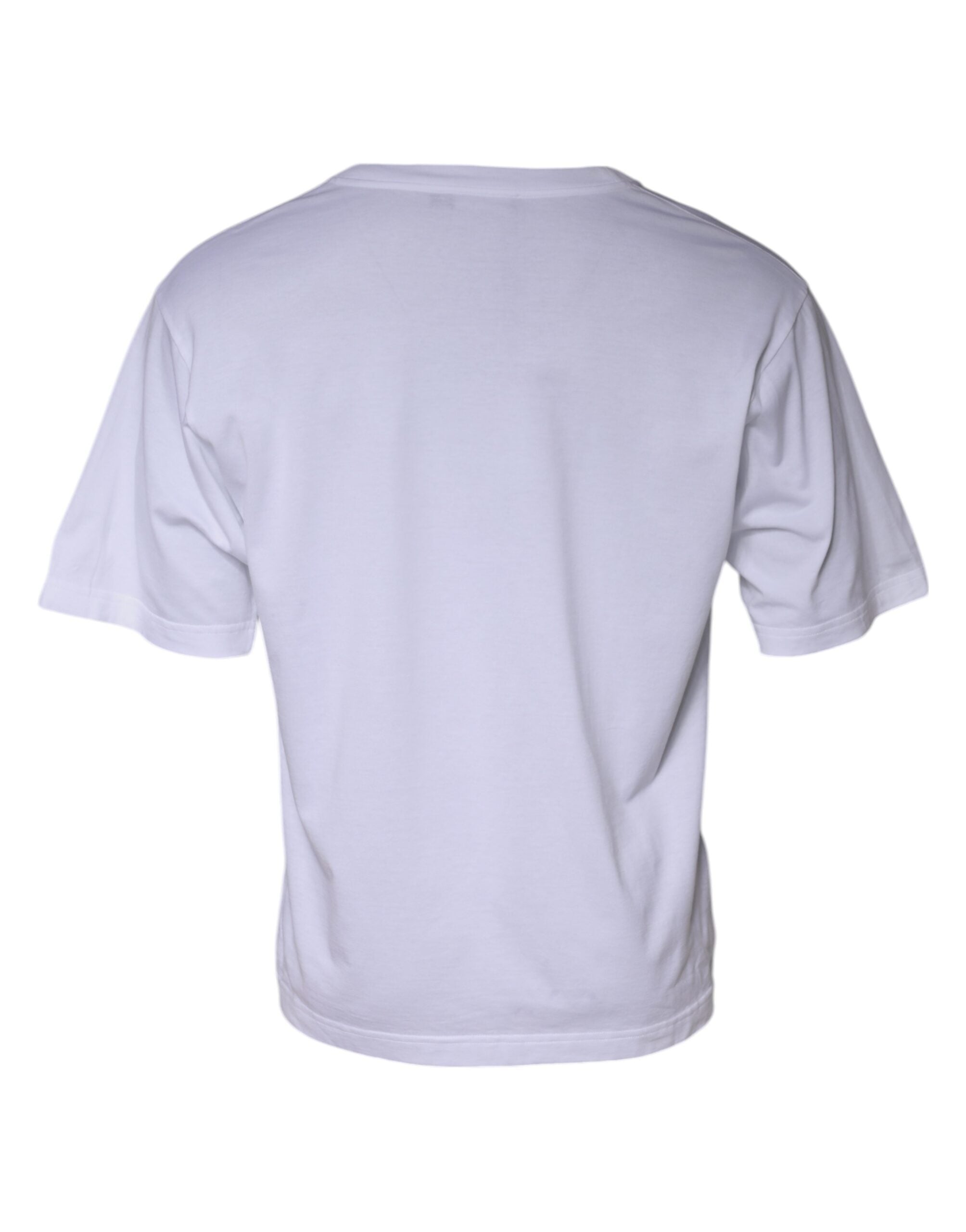Dolce & Gabbana White Logo Patch Cotton Crew Neck T-shirt -   -  Dolce & Gabbana.