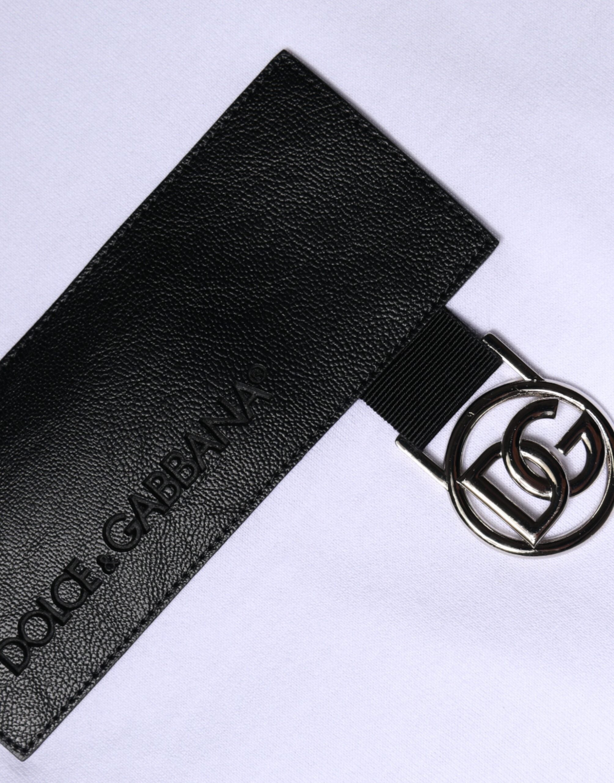Dolce & Gabbana White Logo Patch Cotton Crew Neck T-shirt -   -  Dolce & Gabbana.