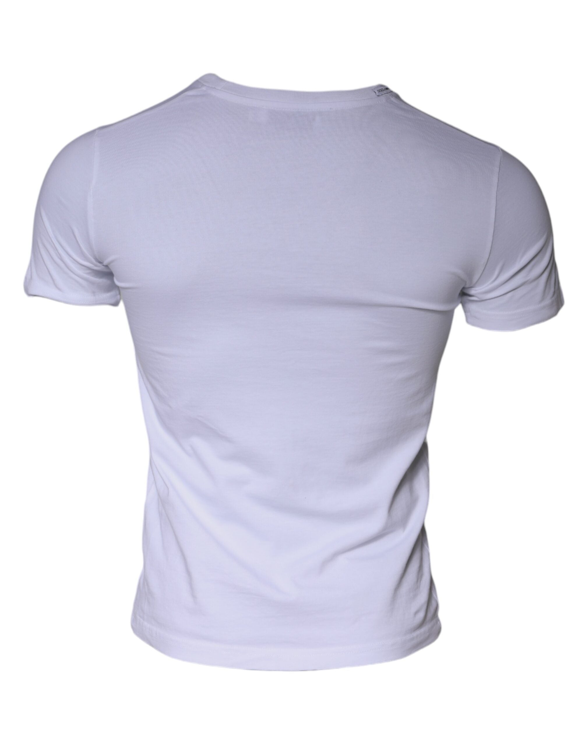 Dolce & Gabbana White Logo Print Cotton Crew Neck T-shirt -   -  Dolce & Gabbana.