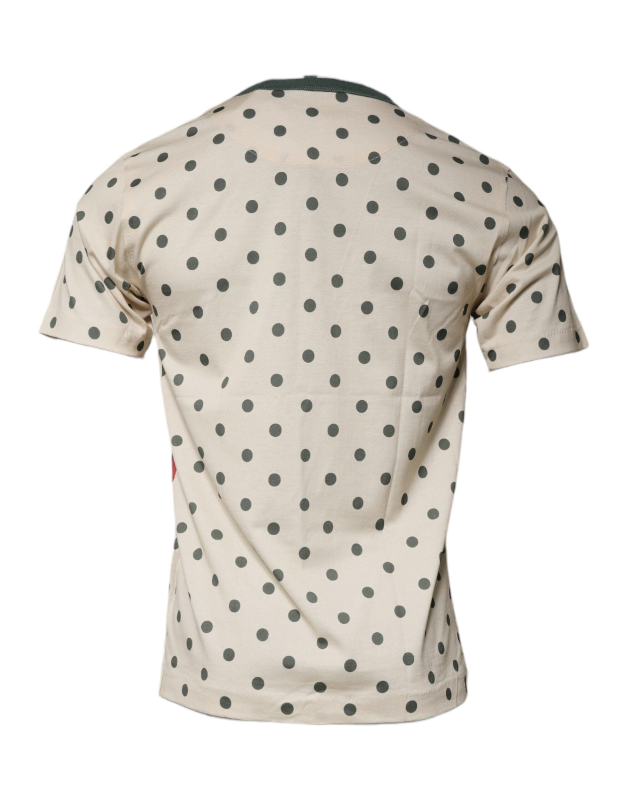Dolce & Gabbana Beige Graphic Print Polka Dot Cotton T-shirt -   -  Dolce & Gabbana.
