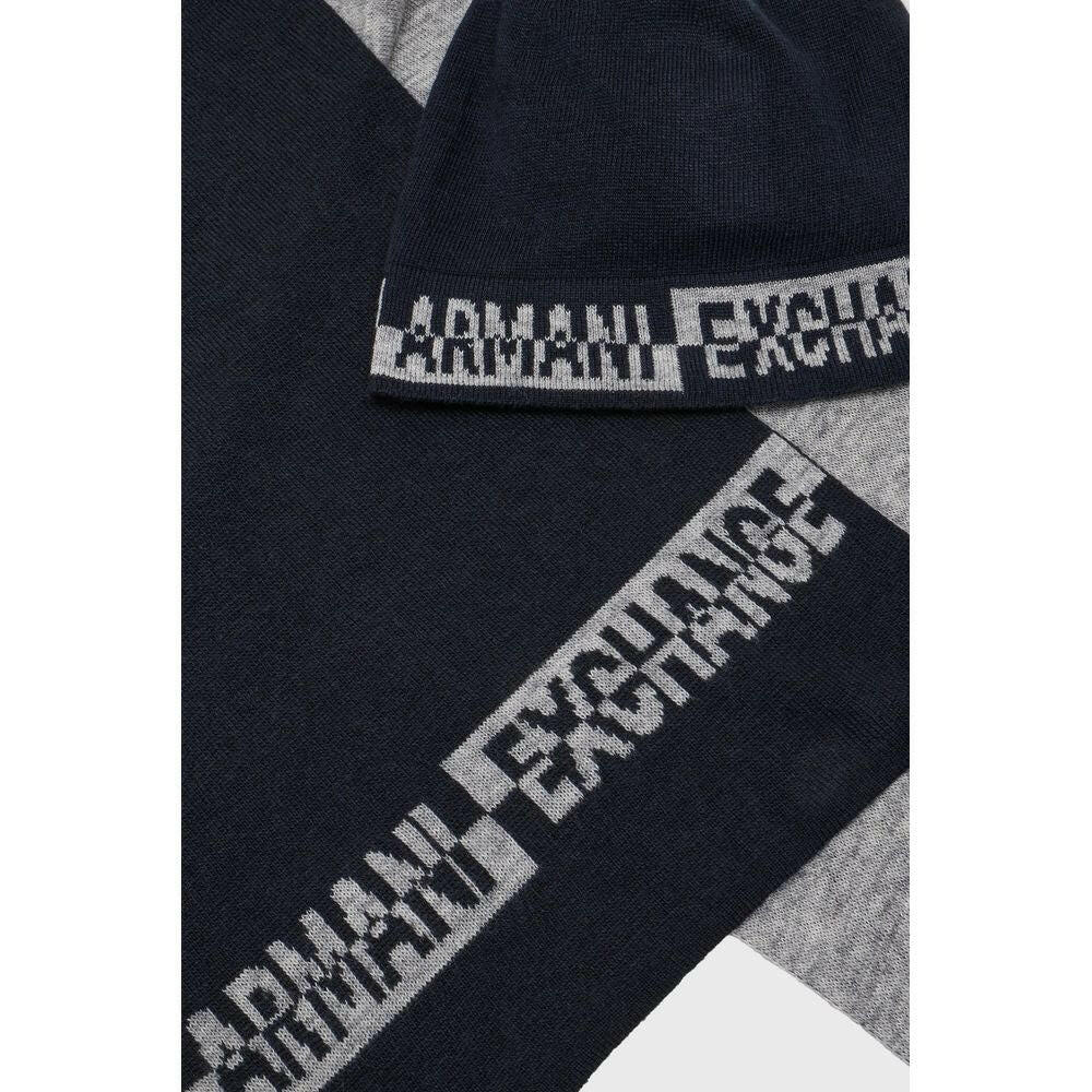 Armani Exchange Blue Wool Scarf -   -  Armani Exchange.