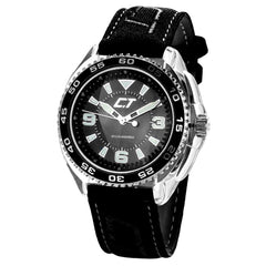 Chronotech Black Leather Watch -   -  Chronotech.