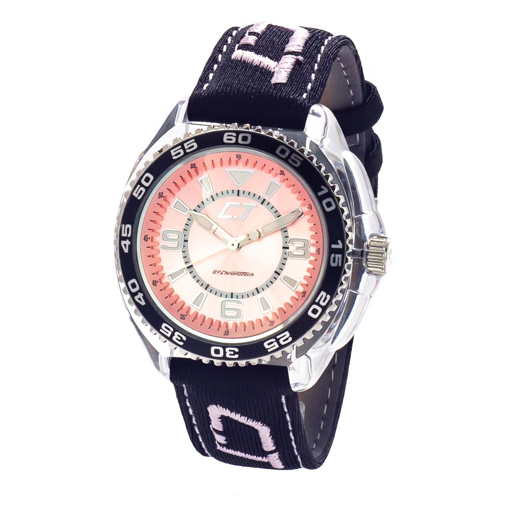 Chronotech Black Leather Watch -   -  Chronotech.