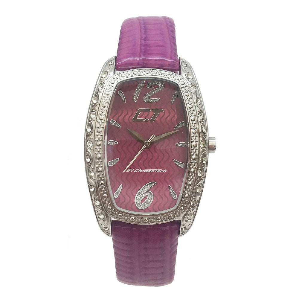Chronotech Purple Leather Watch -   -  Chronotech.