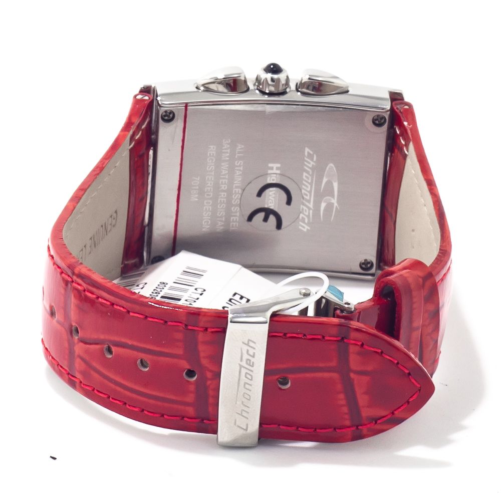 Chronotech Red Leather Watch -   -  Chronotech.