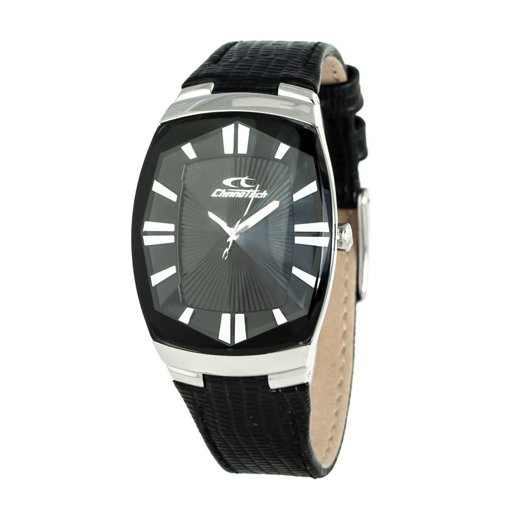 Chronotech Black Leather Watch -   -  Chronotech.