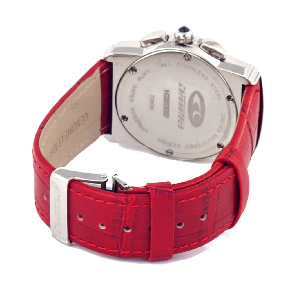 Chronotech Red Leather Watch -   -  Chronotech.