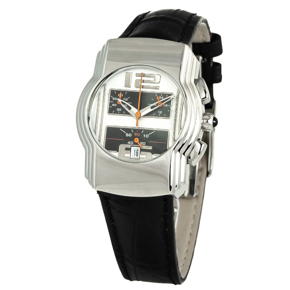 Chronotech Black Leather Watch -   -  Chronotech.