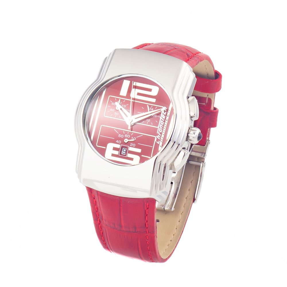Chronotech Red Leather Watch -   -  Chronotech.