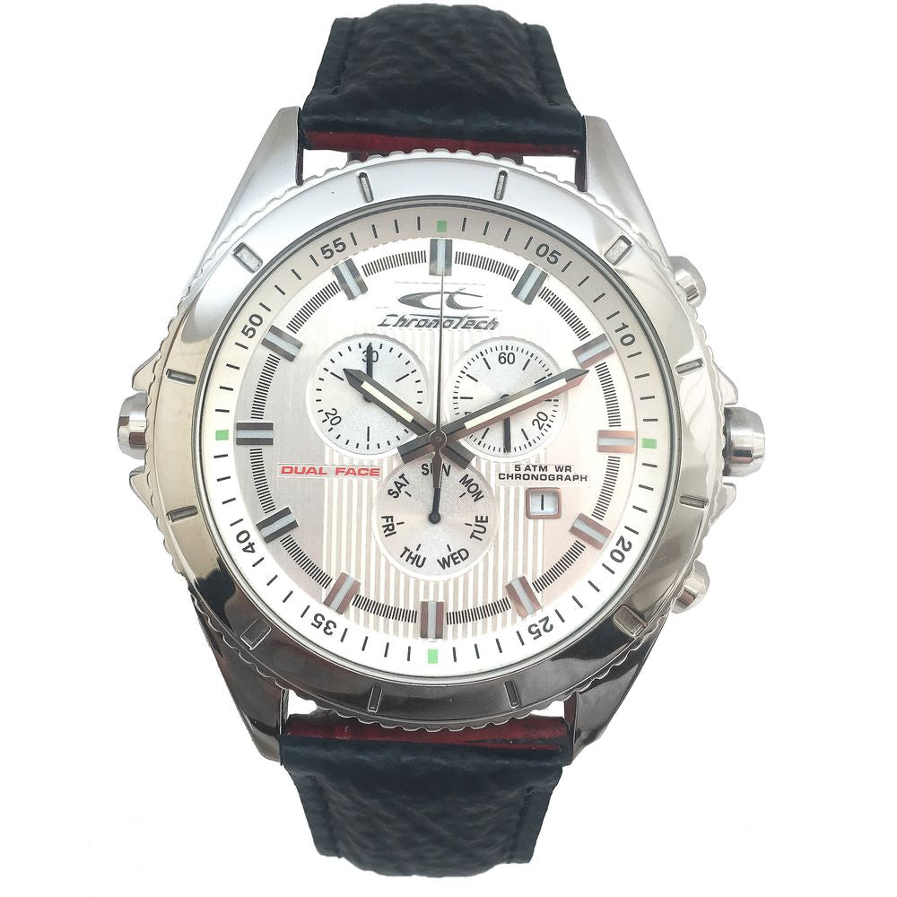Chronotech Black Leather Watch -   -  Chronotech.