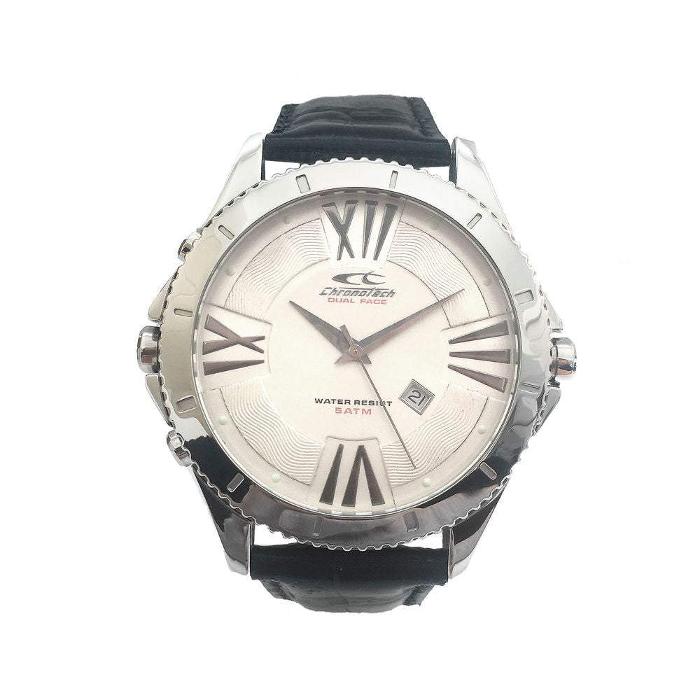 Chronotech Black Leather Watch -   -  Chronotech.