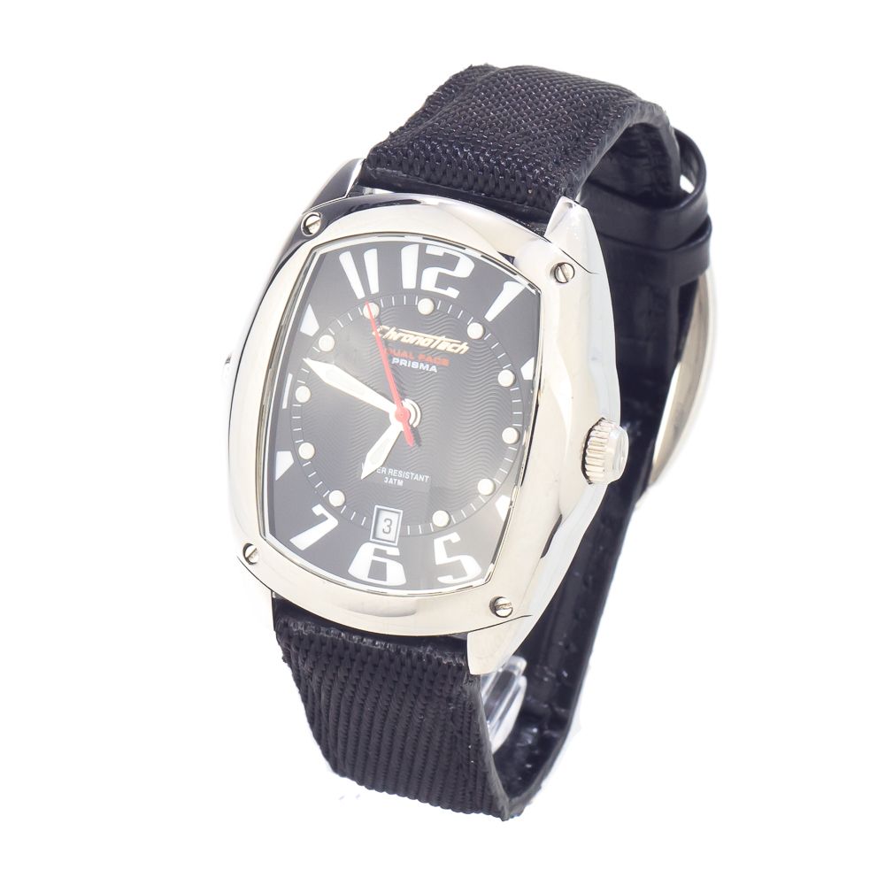 Chronotech Black Leather Watch -   -  Chronotech.