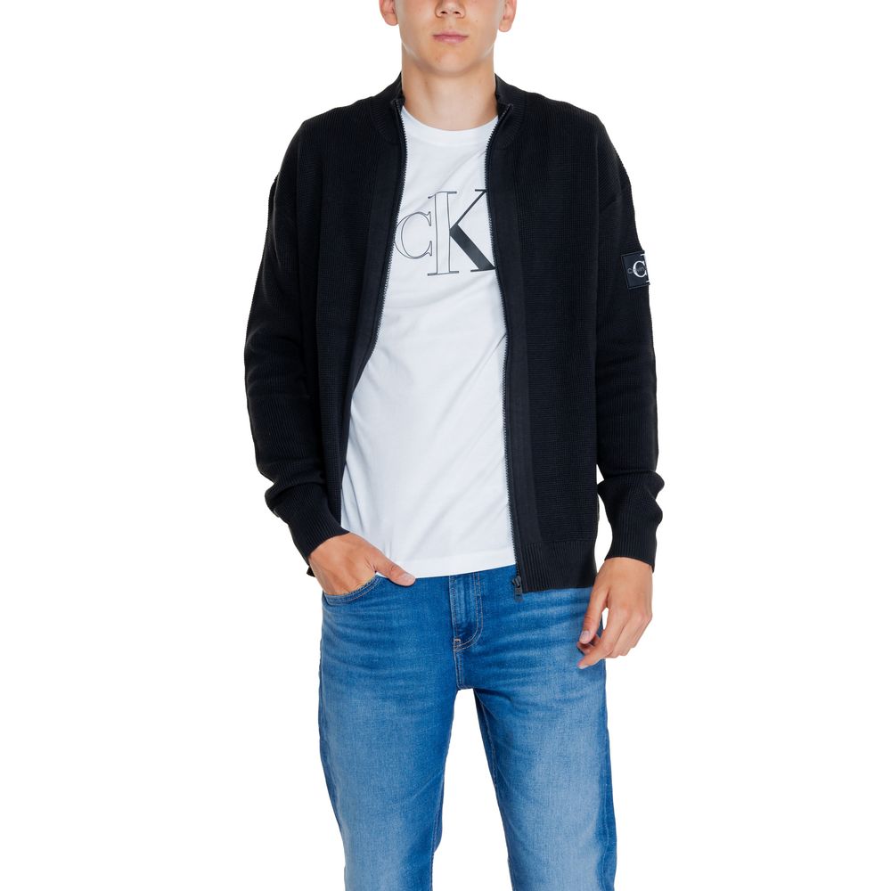 Calvin Klein Jeans Black Recycled Cotton Cardigan -   -  Calvin Klein Jeans.