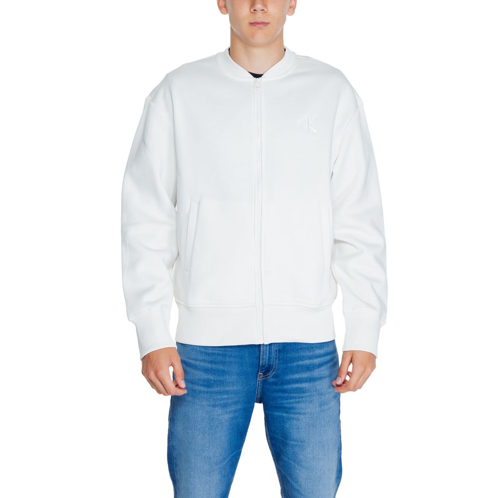 Calvin Klein Jeans White Recycled Cotton Sweatshirt -   -  Calvin Klein Jeans.