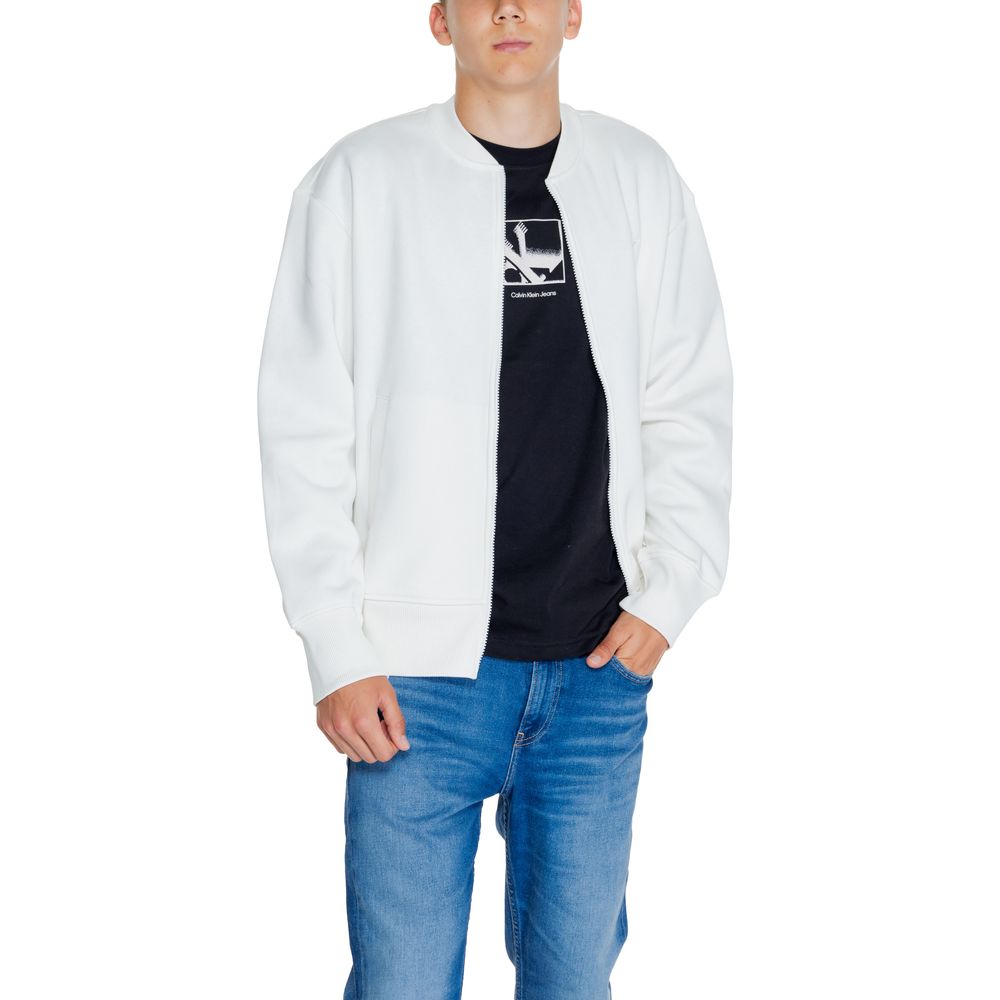Calvin Klein Jeans White Recycled Cotton Sweatshirt -   -  Calvin Klein Jeans.