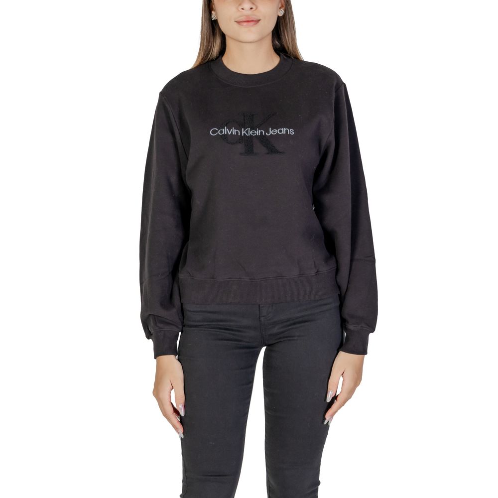 Calvin Klein Jeans Black Cotton Sweatshirt -   -  Calvin Klein Jeans.