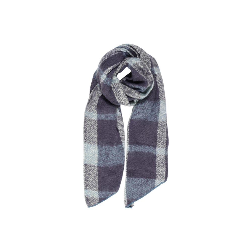 Only - Classic Check Soft Polyester Scarf - Turquoise Blue Check