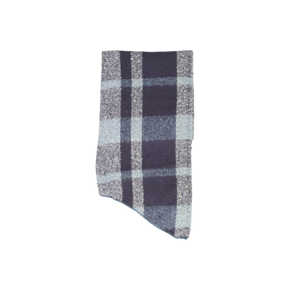 Only - Classic Check Soft Polyester Scarf - Turquoise Blue Check