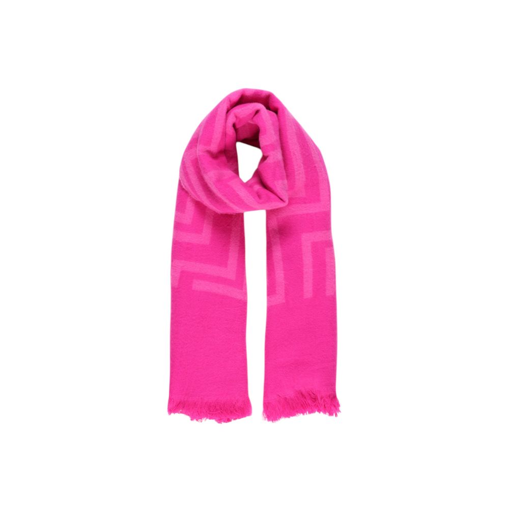Only - Bold Geometric Fringe Scarf - Pink